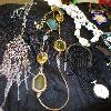 assorted jewelry, earrings, necklace