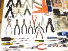 assorted pliers, wrenches, screwdrivers,