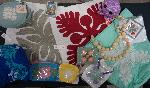 Asst'd pillow covers,asstd coin purses,quilt jewelry holder,towel tie,octopus,pouch,cards