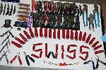 Assorted Corkscrews, Swiss Pocket Knives, Channel Lock Pliers, Vise Grip.