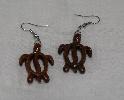 wooden koa pair honu earrings