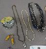 Patrick Cox necklace, Lemon Mirror, assted necklaces and earrings