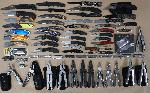 Assorted Leatherman & Gerber Multi Tools, Other Multi tools, Pocket knives, Box Cutters, Blades 